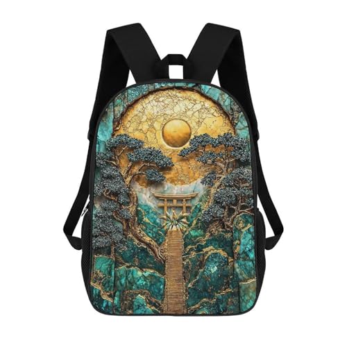 sinyumoney Guardian of Inari Kintsugi Mochila Infantil, Mochila Escolar De Gran Capacidad Para Estudiantes, Mochila Para Libros, Mochila Para Niños, Niñas, Adultos Y Adolescentes 17inch