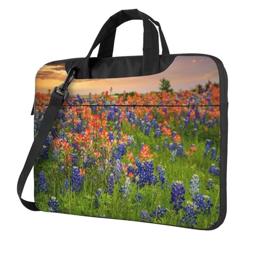 Sac ordinateur Texas Bluebonnets convertible bandoulière polyvalent pour le bureau