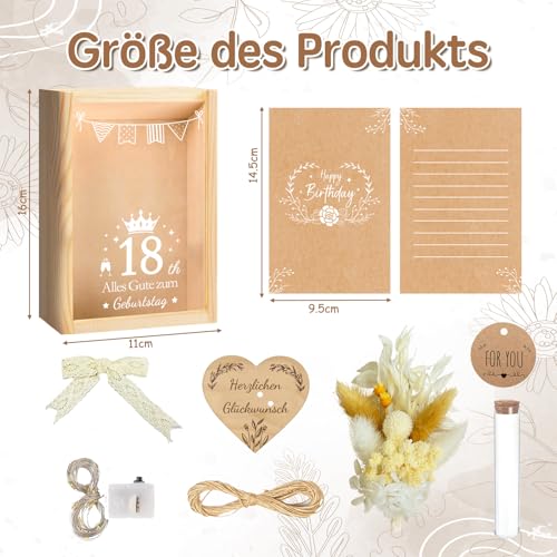 Geldgeschenke 18. Geburtstag Mädchen，LED 18 Geburtstag Mädchen Geschenkbox，Geldgeschenke Verpackung Geschenke zum 18Geburtstag für Tochter,Sohn,Schwester (18)