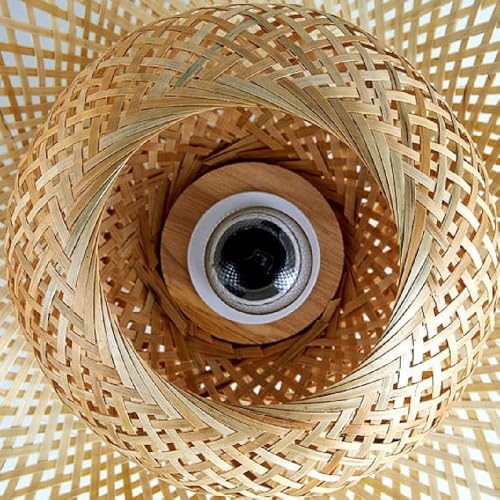 Plafonnier Boho bambou luminaire suspendu rotin chambre E26 E27 - 5
