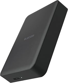 エレコム 外付けハードディスク ポータブル HDD 4TB USB 5Gbps USB3.2(Gen1) 対応 テレビ録画 PC 静音 ELP-STV040UBK