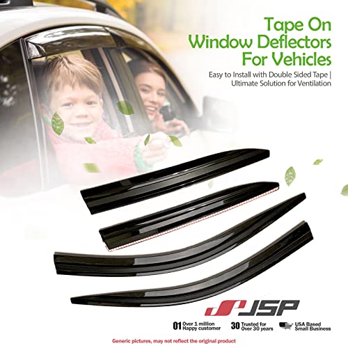 Jsp Tape-On Window Vent Visors Rain Guards For Hyundai Tucson 2016-2021, Full-Size Side Wind Deflectors Shade, Tinted Smoke Shatterproof Acrylic, Set Of 4 Car Accessories #TOP1