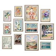 【Eclectic Wall Art Prints Decor】 Elevate your living space with gallery wall art set, a perfect blend of retro wall art prints and modern abstract wall art. It is designed for those who cherish uniqueness in their home, featuring an array of pieces w...