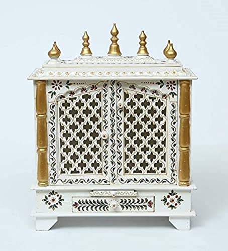 Pooja Mandir mural en bois MDF pour optimiser l'espace de prière compact - 2