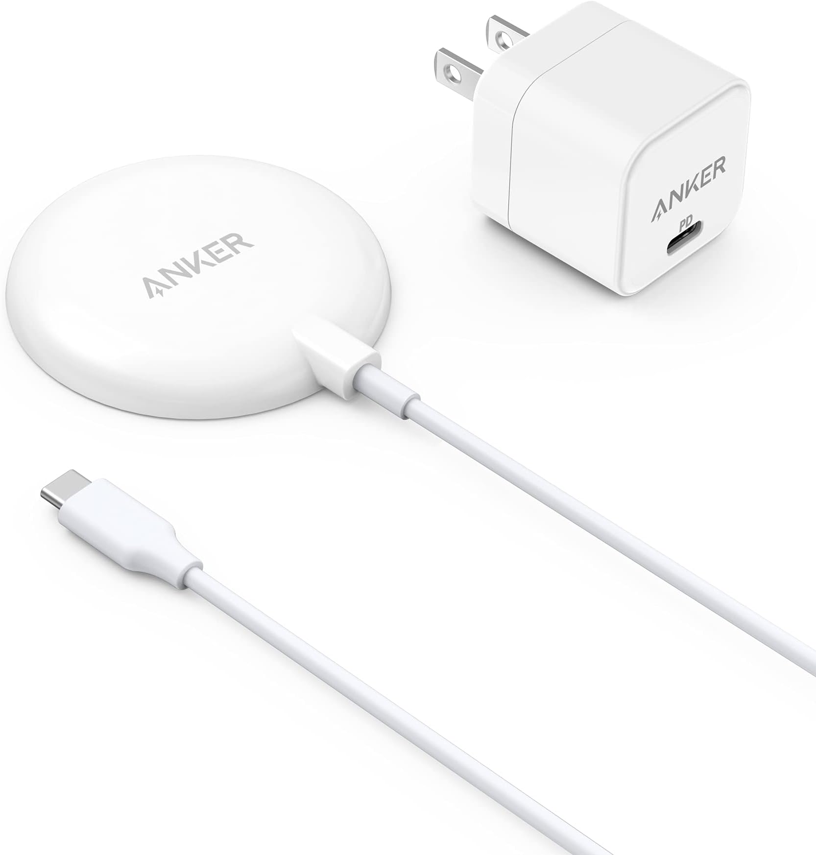Anna-Kaci Magnetic Wireless Charger 15W Fast Charging Pad with Phone Stand Ring Grip Compatible