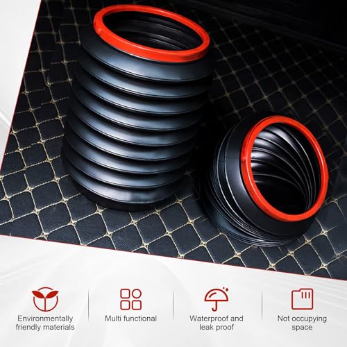 Image of 2 PCS Foldable Car Trash Can, High Strength Plastic Automotive Garbage Can, Portable Car Trash Bin, Interior Car Organizers and Storage (Black)