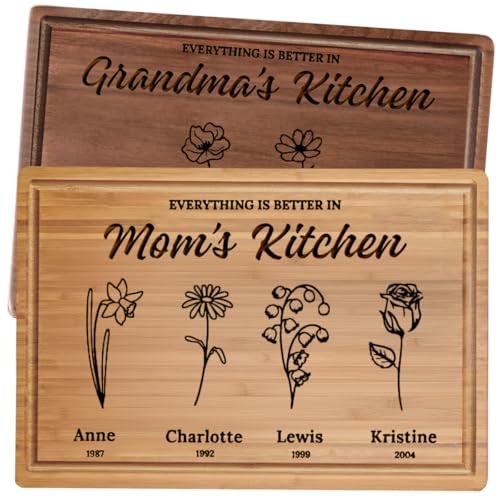 Tabla de cortar rectangular personalizada marrón de bambú miniatura 1