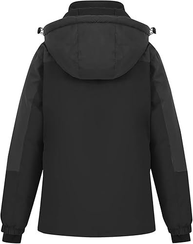 Miniatura 3 de Spmor Chaqueta de esquí impermeable con capucha para mujer, abrigo de snowboard cálido para invierno