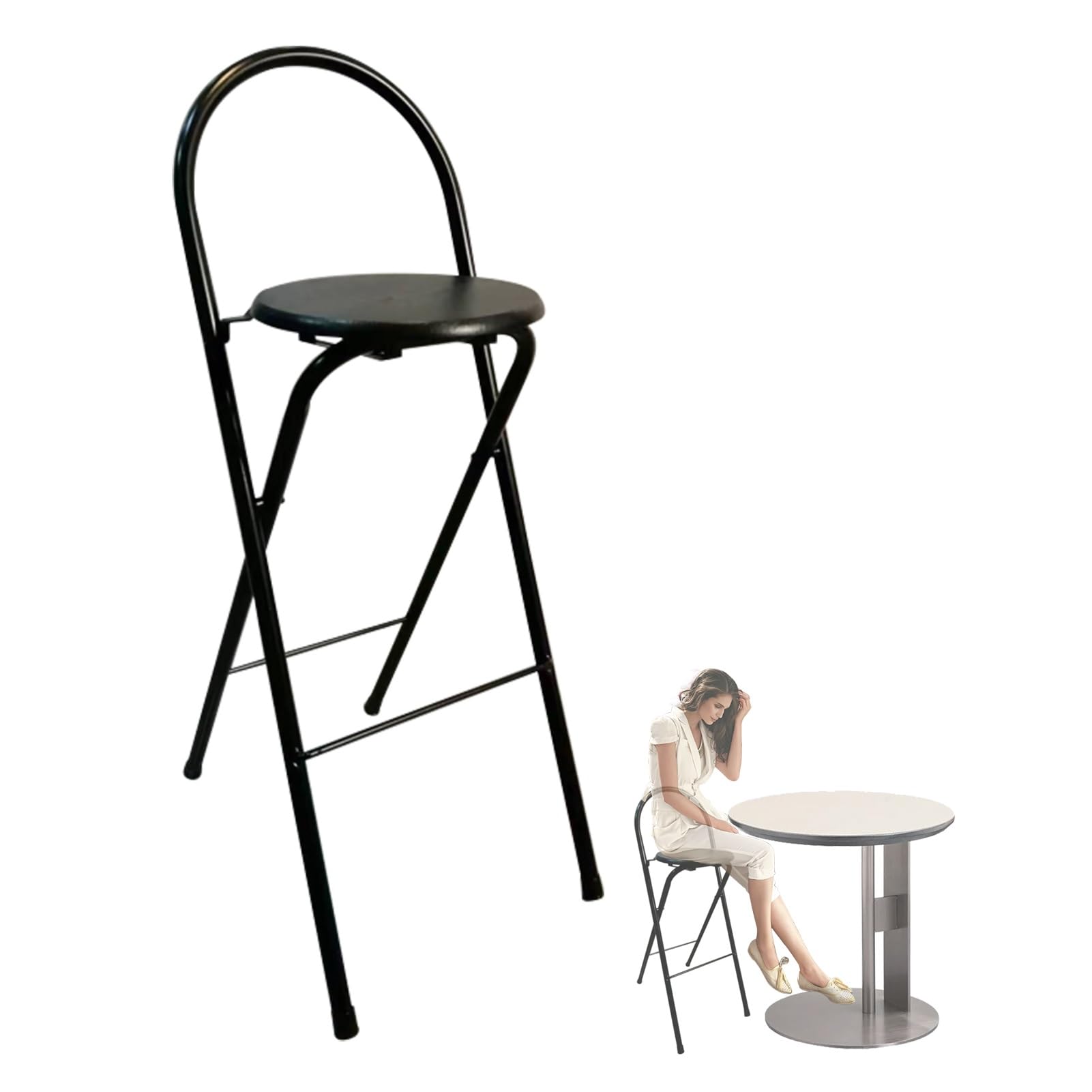Tabouret pliable portable 30 pouces anti-encombrement haute capacité