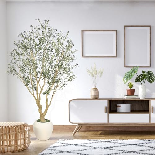 FEELEAD Olive Trees Artificial Indoor 7ft with 15" Exquisite Planter - image 1