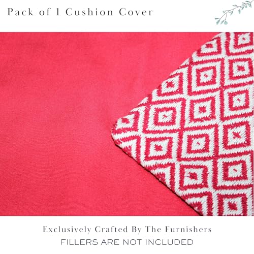 Image of Reversible 18x18 Pink Cotton Argyle Woven Pack of 1 Fashion Throw Pillow Covers Cases for Couch Sofa Home Decoration | 45x 45 cm