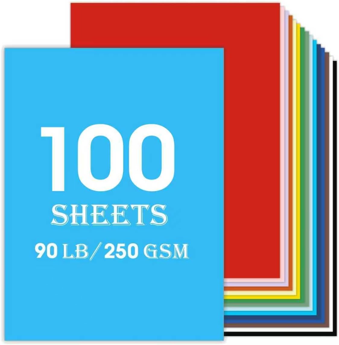 100Sheets 11 x 14 Colored Cardstock Paper, Thick Card stock for Cricut, Large Construction Paper for Card Making, Scrapbooking, Craft 80 lb / 230 gsm