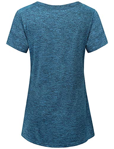 Image of Kimmery Workout Tops for Women Short Sleeve Shirts for Women Quick Dry Line Decor Yoga Tops