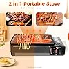 Portable Gas Grill Butane Stove, Portable Camping Grill Gas Stove Portable Tabletop bbq Grill Free Standing BBQ Grill with Grilling Net Carry Case for Camping Traveling Outdoor Cooking
