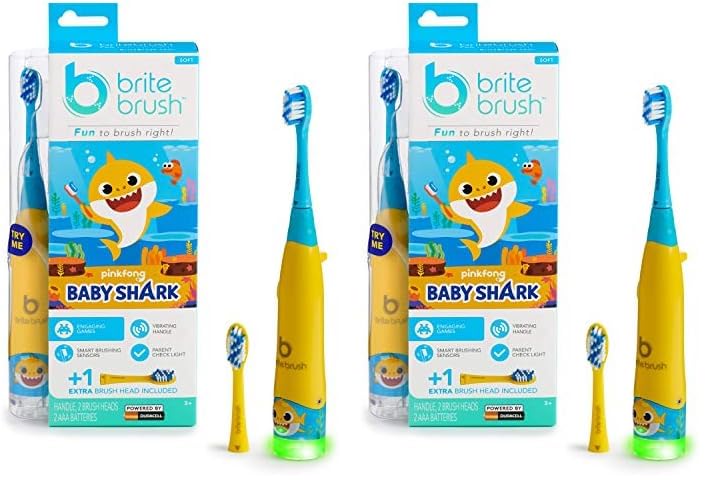 BriteBrush™ - Interactive Smart Kids Toothbrush Featuring Baby Shark (Pack of 2)
