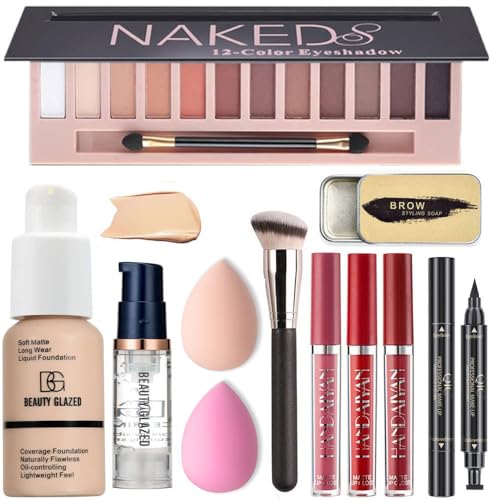 All in One Makeup Kit For Girls 12 Colors Naked Eyeshadow Palette...
