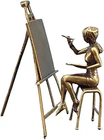 Pintura de latão, estatuetas em miniatura para meninas, arte de metal, pintura a óleo, estátua feminina, escultura, coleção de artesanato, escritório, casa, estudo, mesa, ornamento, bonsai, micro