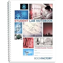 BookFactory Carbonless Student Lab Notebook - 75 Sets of Pages 8.5 X 11 Duplicator - Scientific Grid Pages, Durable Translucent Cover, Wire-O Binding Made in USA