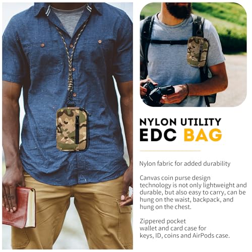 bvya Tactical EDC Compact Pouch Key Pocket Card Holder Lanyard Travel Little Coin Purse Pouch Wallet2