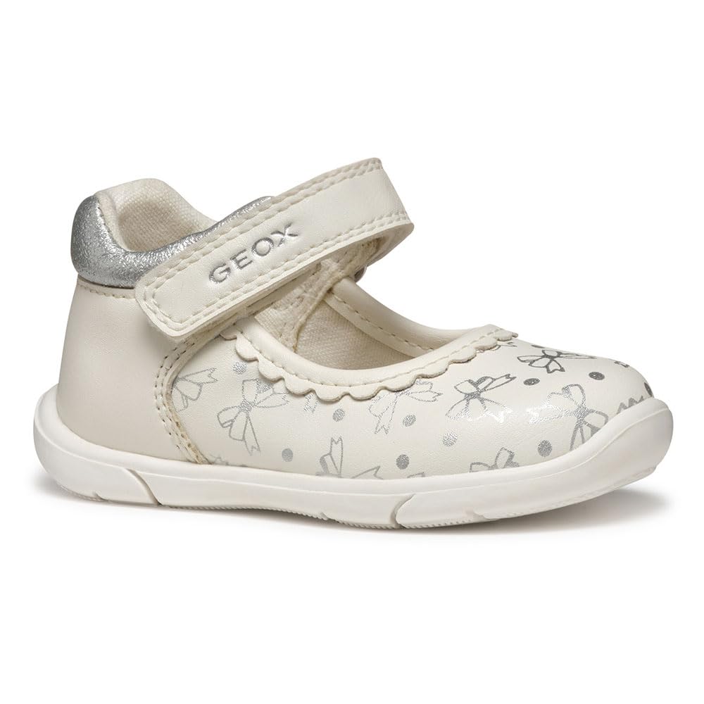 Geox B ZAPITO GIRL B, Girls’ Sneaker, White/Silver,