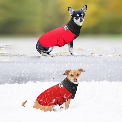 Miniatura 7 de Chihuahua - Abrigo de invierno impermeable para perros pequeños, abrigos de invierno para cachorros, chaquetas de vellón, ropa reflectante para