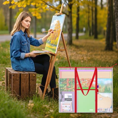 Image of ZKOO Bulletin Board Poster Storage, Extra-Large Storage Chart Art Portfolio Bag 30 x 25 Inchs, Bulletin Board Sheet Organization for Bulletin Boards, Scrapbooks, Keepsake and Poster (30 inch X 25 inch)