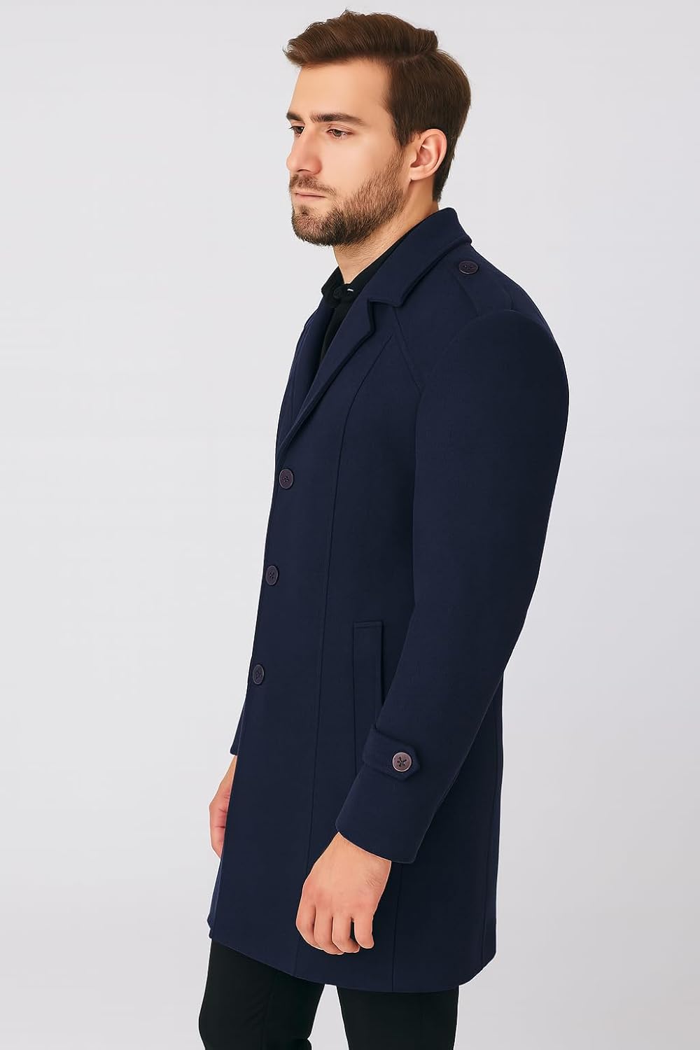 Buy Matelco Men's Classic Wool Collar winter Coat Trench Coat|Long