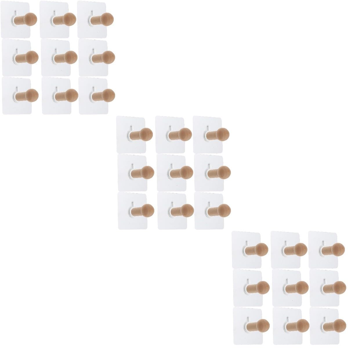 NUOBESTY 3 Series Sin Gancho Pegajoso Ganchos Autoadhesivos No Hay Ganchos Traza Ganchos Para Sombreros Ganchos Para Colgar Abrigos Ganchos Adhesivos Madera Maciza 10 Piezas X 3