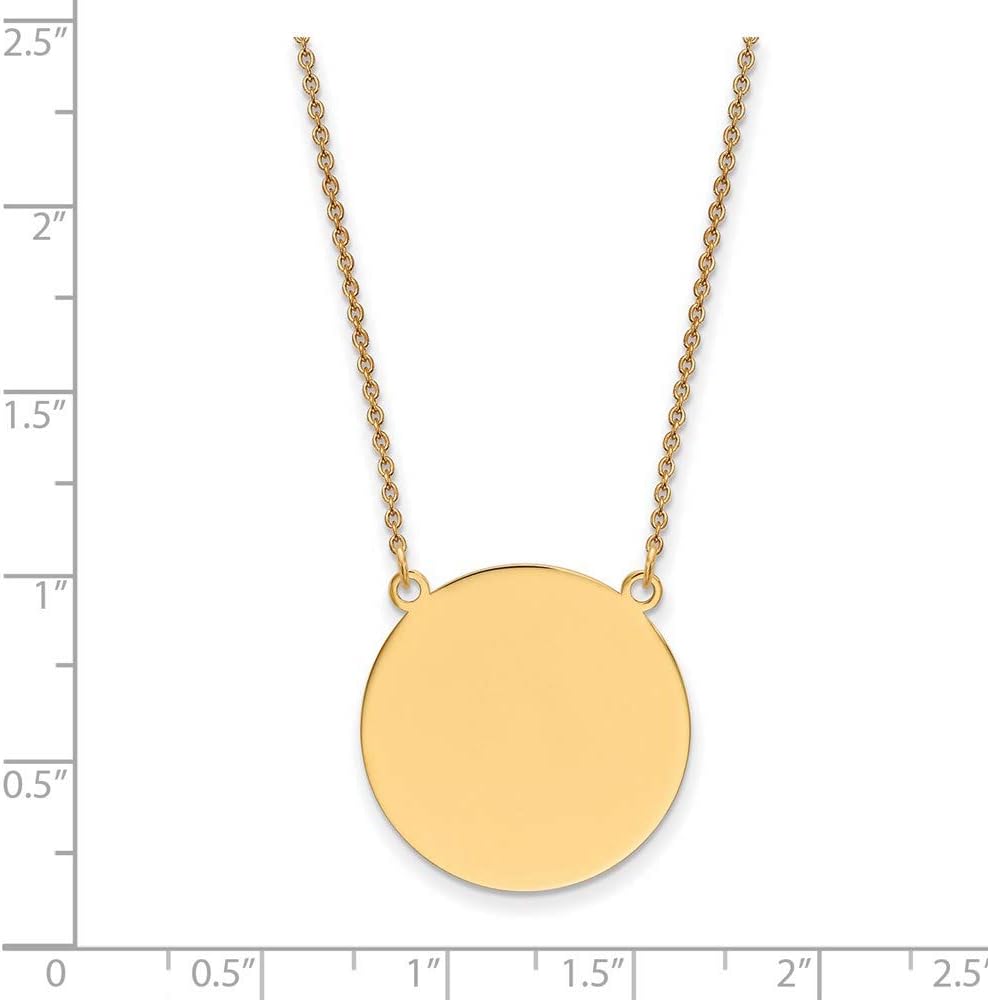 Chain Necklace 14K Yellow Gold Cable with pendant Personalized 18 in 22.5 mm 1.15