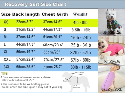 Image of Dog Surgery Recovery Suit - After Spay, Abdominal Wounds Post Surgical Recovery, Anti Licking Breathable Dog Onesies for Small, Medium & Large Pet, Alternative Bandages Cone E-Collar