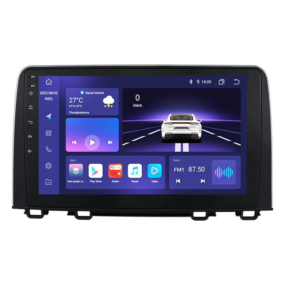 10.1 Inch HD Touchscreen Android 13 Stereo Car Radio for Honda CRV 2017-2021 Wireless Carplay | Android Auto 8-Core 4G+32G Weather Display WiFi GPS Navigation Bluetooth 5.0