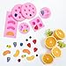 6 Pieces Fruit Fondant Molds Fruit Shaped Silicone 3D Strawberry Mold Fruit Silicone Molds Orange Pineapple Mulberry Blueberry Grape Fondant Molds for Jelly Cupcake Decorating