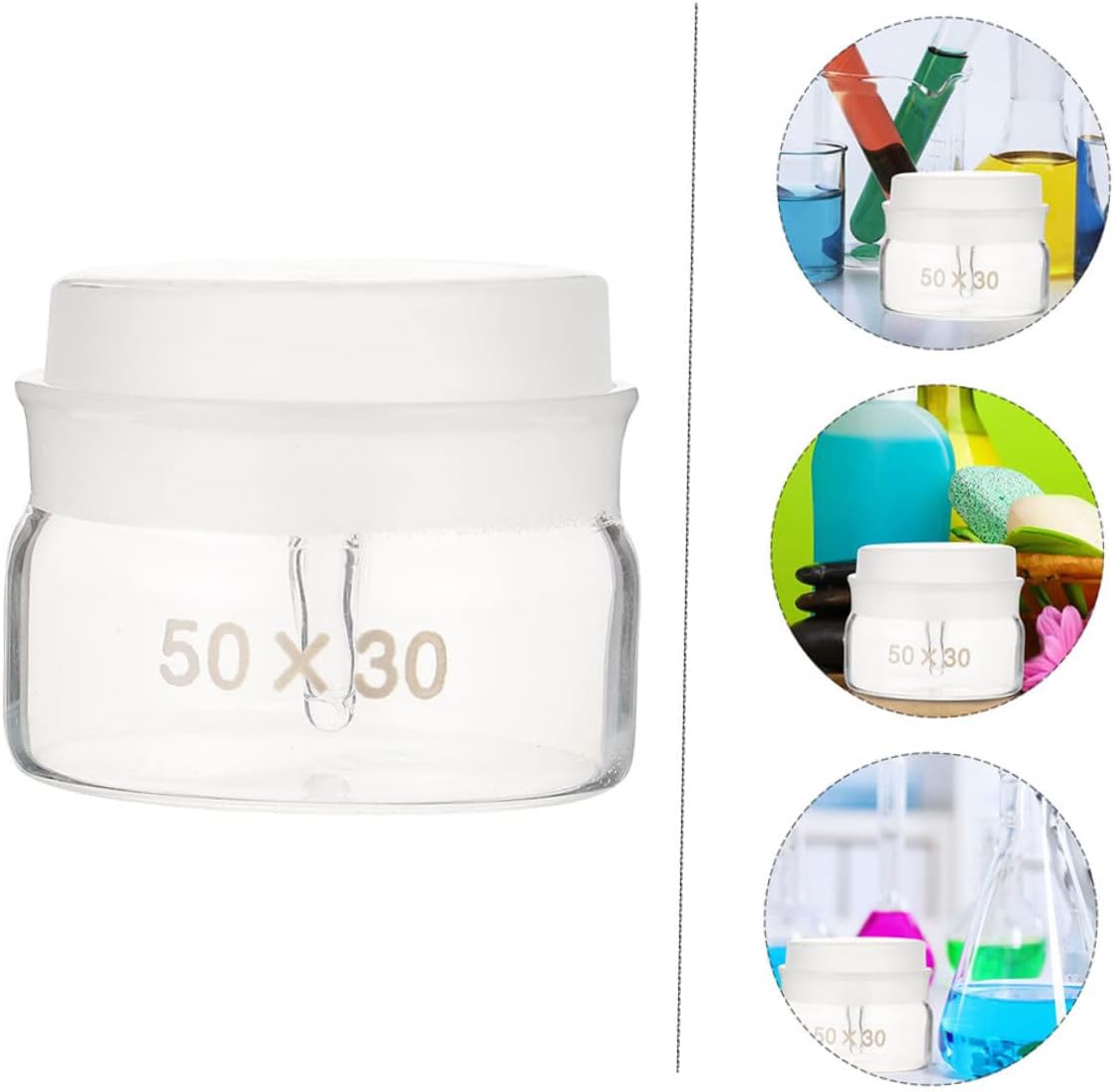 3pcs Sampling Weighing Jars Glass Experiment Weighing Bottles for Labs Multi-functional Holders for Chemical Sample for Classroom Research Use