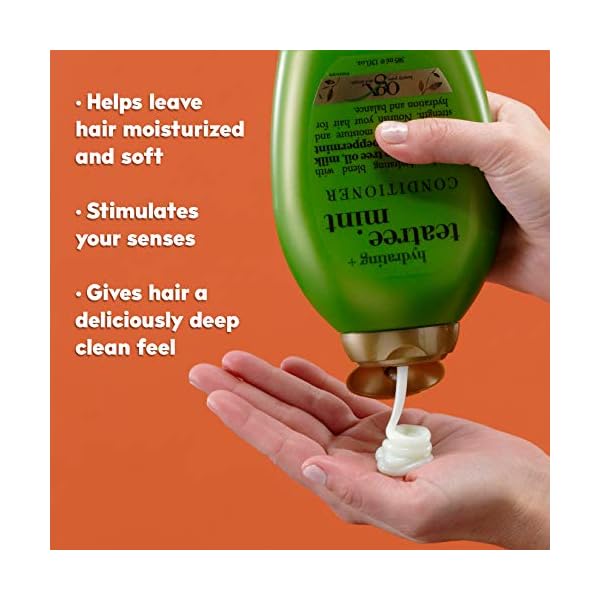 OGX-Hydrating-Tea-Tree-Mint-Conditioner-Nourishing-Invigorating-Scalp-Conditioner-with-Tea-Tree-Peppermint-Oil-Milk-Proteins-Paraben-Free-Sulfate-Free-Surfactants-13-fl-oz OGX Hydrating + Tea Tree Mint Conditioner, Nourishing & Invigorating Scalp Conditioner with Tea Tree & Peppermint Oil & Milk Proteins, Paraben-Free, Sulfate-Free Surfactants, 13 fl oz