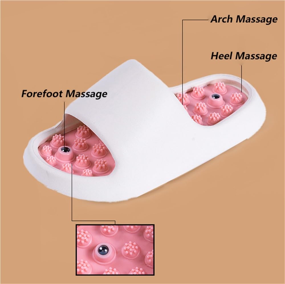 Fußmassage Akupressur Slipper Damen Herren Tiefengewebsmassage Für Die Füße rutschfeste Duschschuhe Reflexzonen Massage Sandalen Mit Akupunkturfunktion Löst Nervenverspannungen(Black,38 EU)