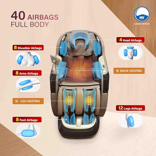 Image of ARG Healthcare S-10 3D Massage Chair | 130cm SL Track | Zero Gravity | 40 Airbags Full Body Massage | Body Scan Heating Therapy -Bluetooth Speaker| Voice Command | Wireless Charging | 2 Year Warranty