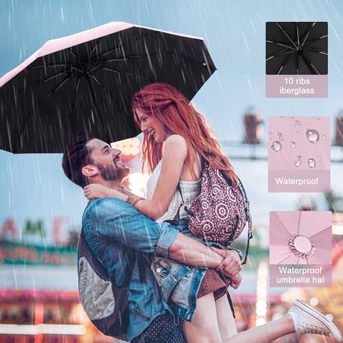 Image of UV Protection Umbrella for Rain and Sun - UPF 50+ Windproof, Portable, Travel, Compact, Automatic Open Close for Men and Women