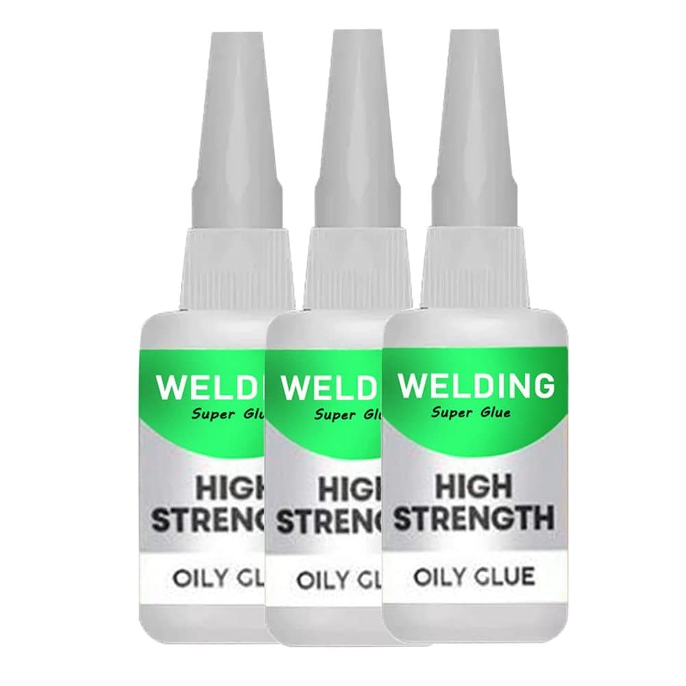 Welding High Strength Oily Glue - Ceramic Glue for Porcelain and Pottery Repair, Waterproof, No Smell, Temperature Resistant, for Shoes, Metal, Plastic, Wood, Leather, Glass, DIY, 3 Pack
