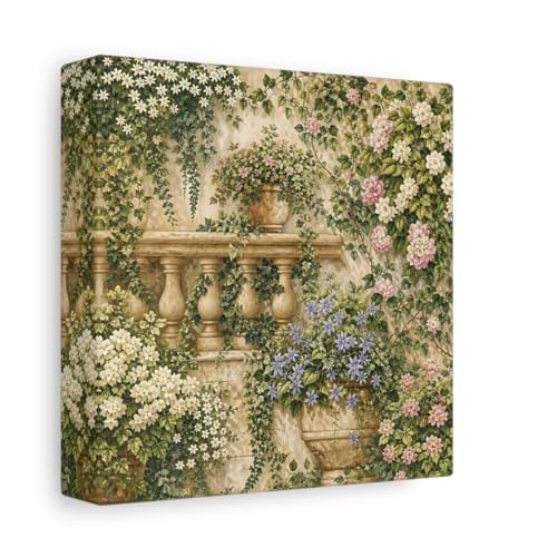 Vignes de jardin traditionnelles sur toile pour rompre la monotonie d'un mur blanc