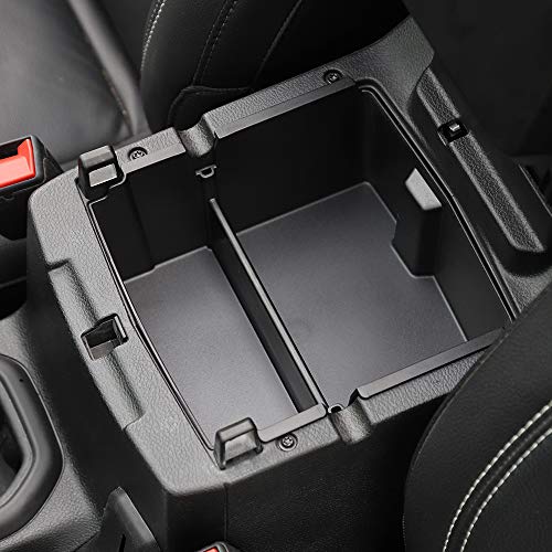 Savadicar JL Center Console Organizer Storage Tray for 2018-2019 Jeep Wrangler JL JLU & 2020 Jeep Gladiator JT Truck, Armrest Box Secondary Storage, Black