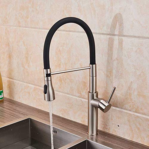 Robinet de cuisine commercial noir mat avec mitigeur eau chaude et froide