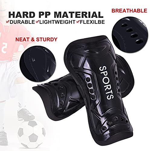 Youth Soccer Shin Guards For Kids Shin Pads Child Calf Protective Gear Protective Soccer Equipment For Boys Girls Toddler Teenagers Children (S 3'3-3'9, Black) #TOP2