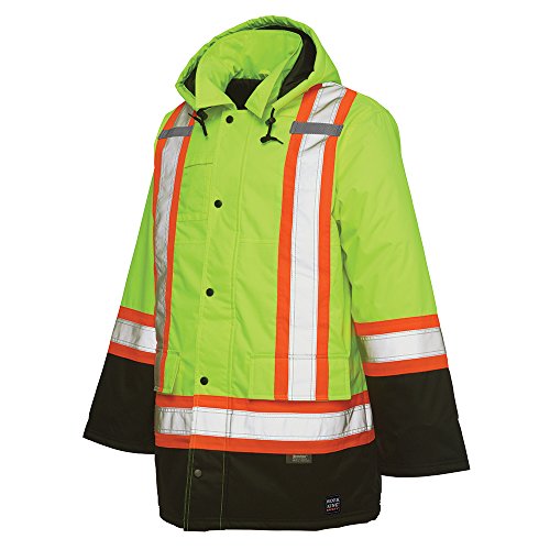 Work King Safety Men's Hi Vis Safety Parka, FLGR, 3XL
