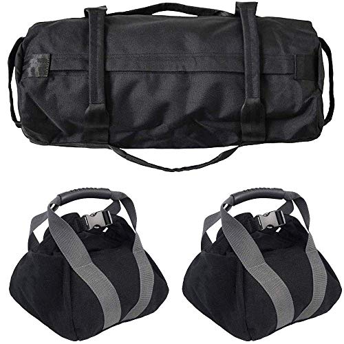 Sandbags for Fitness - Adjustable Weight Sandbag with 4 Small Bags & 2 Kettlebell-Sandbag for Functional Strength Training Exercises