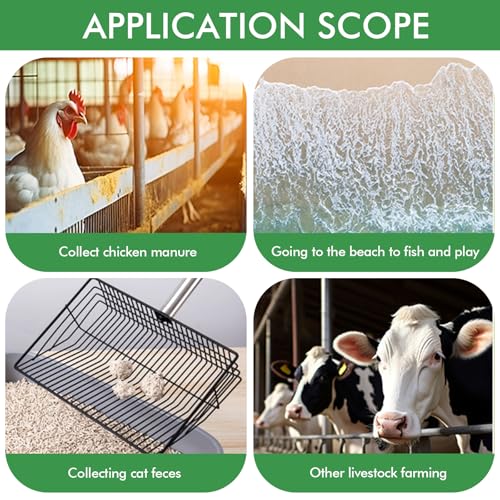 Hühnerkotschaufel,Hühnerstall Zubehör , 4 einstellbare 170cm Hühnerschaufel Katzenklo Schaufel für Trennung von KOT und Schutt von Sand de Hühner Einstreu Hühnerstreu Schaufel Chicken Poop Scooper