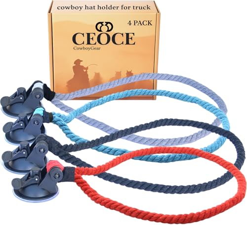 CEOCE Car Cowboy Hat Holder for Truck 4-Pack