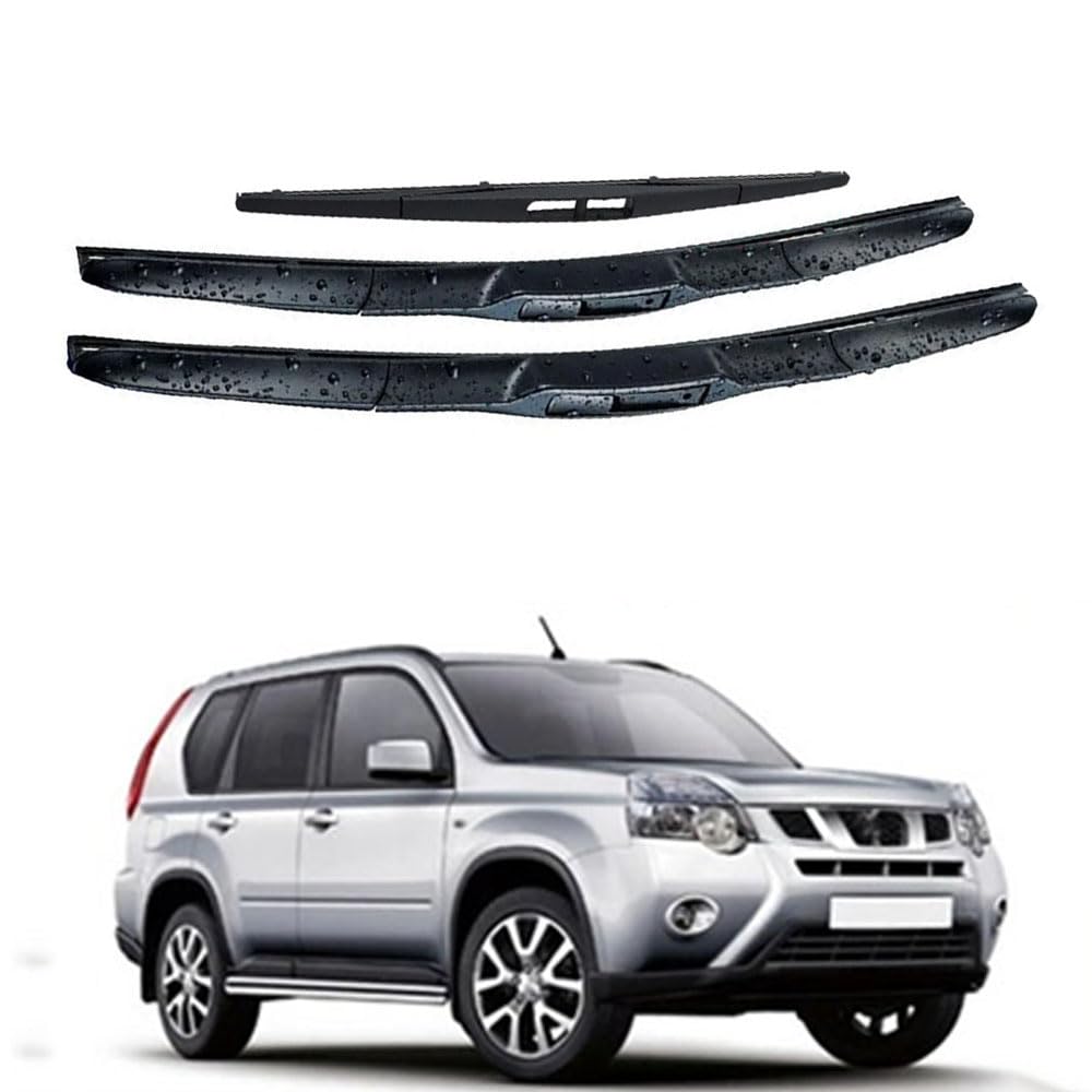 Zestaw wycieraczek przednich tylnych do X-Trail T31 2007-2013, gumowa wycieraczka do czyszczenia szyb 24 "16" 14