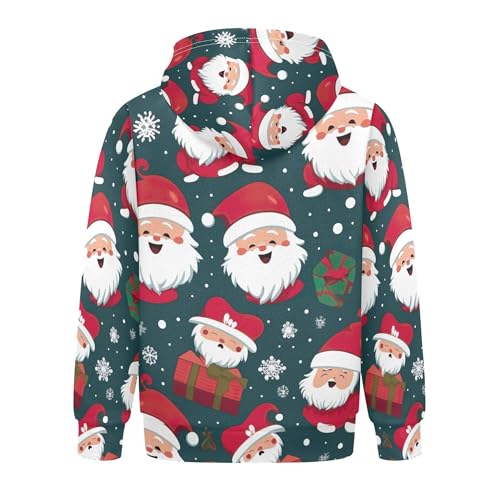 Kids Hoodies Sweaters Christmas Santa Claus Hooded Sweatshirts with Big Pockets for Boys Girls B04000322