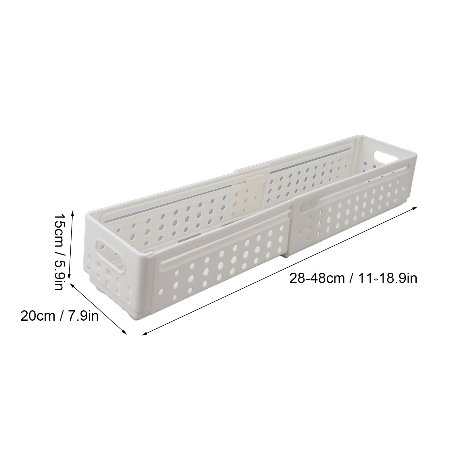 3pcs contenedores de almacenamiento retráctiles expandibles, organizador de ahorro de espacio apilable con manijas, cajas de almacenamiento multifuncionales para el baño (Grande)