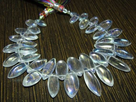 Quartz mystique naturel en fil de 7 pouces pour fabriquer vos bijoux d'été